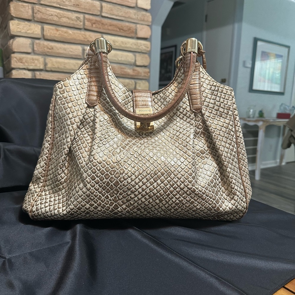 Brahmin Elisa Hobo Shoulder Bag in Latte Java